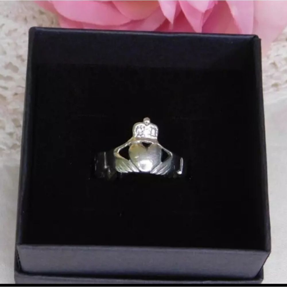 Claddagh Sterling Silver Ring Irish Heart in Your Hands